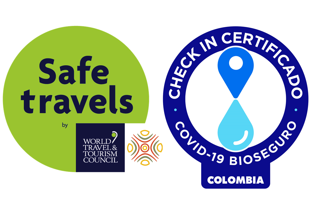 Colombia destination Safe Travels, Aventure Colombia certified Check-in.